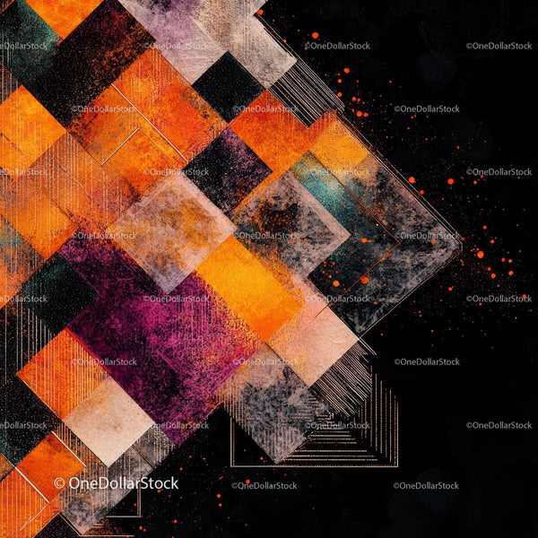 Vibrant Geometric Abstract Art with Dynamic Colors