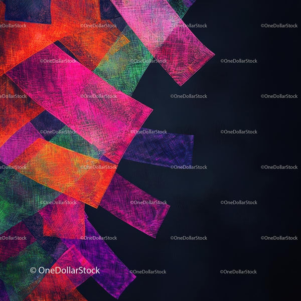 Vibrant Abstract Collage with Bold Geometric Shapes