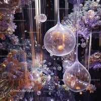 Iridescent Crystal Bubbles with Light Reflections
