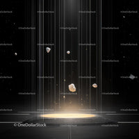 Mystical Floating Rocks in Futuristic Spotlight