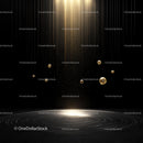 Glowing Golden Spheres in Dynamic Abstract Space