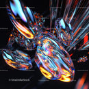 Futuristic Crystal Design with Vivid Light Reflections