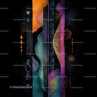 Vibrant Abstract Geometric Art with Colorful Patterns