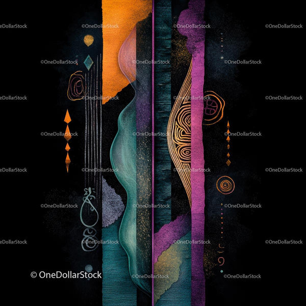 Vibrant Abstract Geometric Art with Colorful Patterns