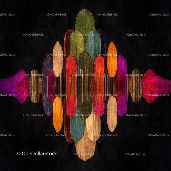 Vibrant Abstract Geometric Pattern with Symmetrical Design