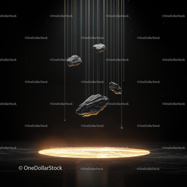 Mystical Floating Rocks in Golden Light