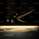 Elegant Play of Golden Droplets in Abstract Art