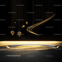 Elegant Play of Golden Droplets in Abstract Art