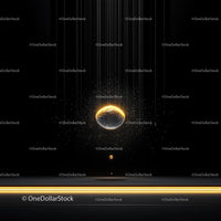 Glowing Sphere with Golden Highlights in Modern Design