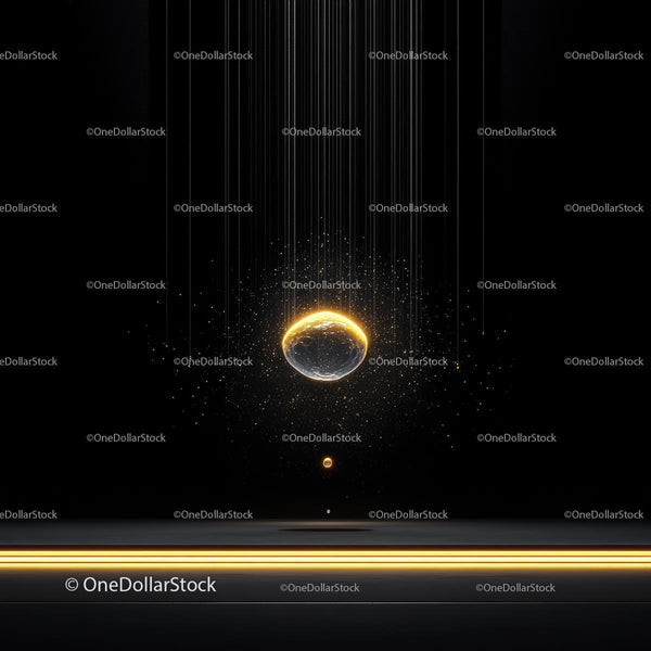 Glowing Sphere with Golden Highlights in Modern Design