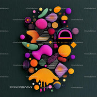 Vibrant Abstract Art with Geometric Shapes and Colors