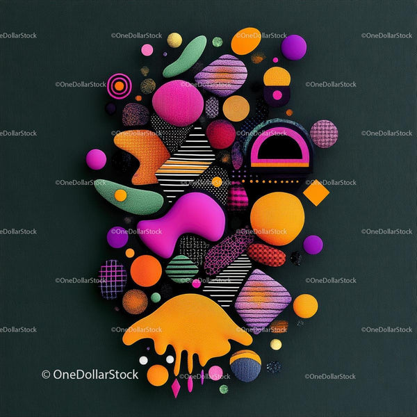 Vibrant Abstract Art with Geometric Shapes and Colors