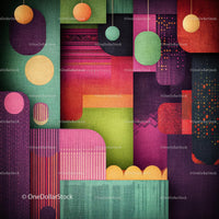 Colorful Abstract Geometric Design with Textured Patterns