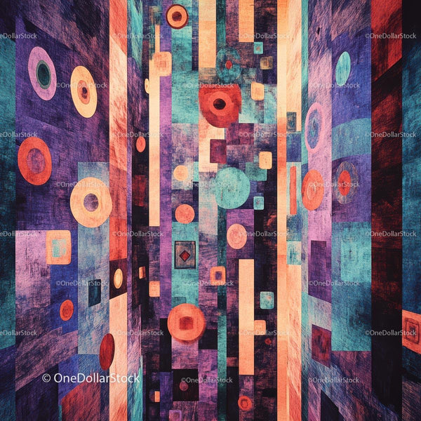 Vibrant Abstract Geometric Pattern with Circles and Lines