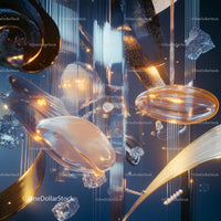 Futuristic Abstract Sculpture with Glowing Elements