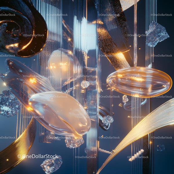 Futuristic Abstract Sculpture with Glowing Elements