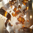 Abstract Gold Ribbons with Amber and Glass Elements