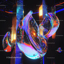 Futuristic Neon Abstract with Luminous Shapes