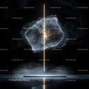 Futuristic Abstract Light and Geometric Shape on Dark Background