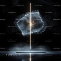 Futuristic Abstract Light and Geometric Shape on Dark Background