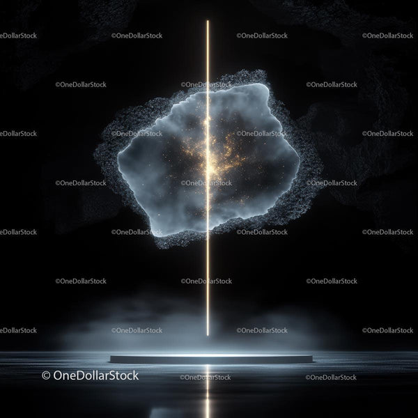 Futuristic Abstract Light and Geometric Shape on Dark Background