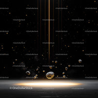 Glowing Rocks in a Futuristic Cosmic Scene