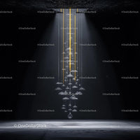 Dramatic Light Installation with Elegant Chandelier