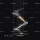 Futuristic Abstract Art with Glowing Energy Lines
