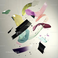 Vibrant Abstract Art with Dynamic Shapes