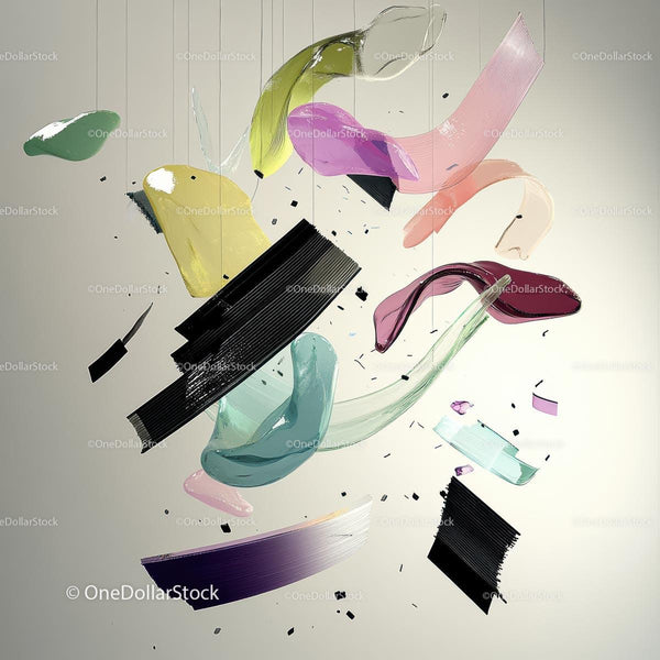 Vibrant Abstract Art with Dynamic Shapes