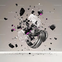 Abstract Shattered Glass with Dynamic Explosion