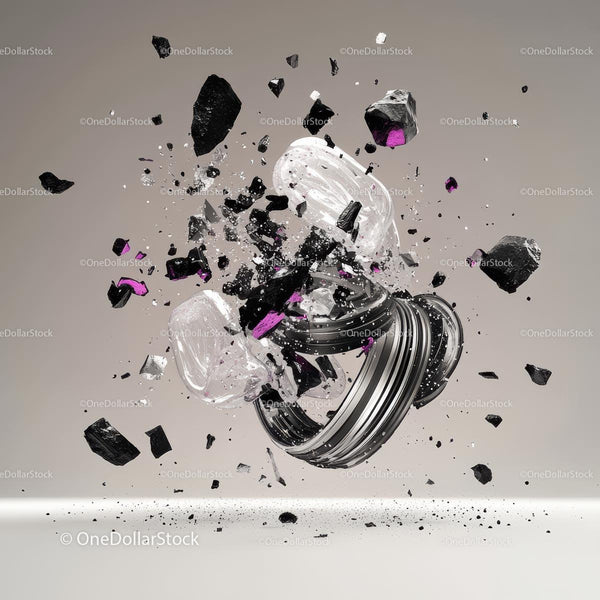 Abstract Shattered Glass with Dynamic Explosion