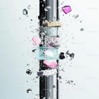 Vibrant Explosion of Shattered Glass and Colorful Petals