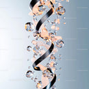 Elegant Spiral Ribbon with Transparent Water Droplets