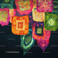 Vibrant Abstract Tapestry with Geometric Patterns