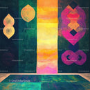 Vibrant Abstract Art with Geometric Shapes and Patterns