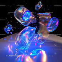 Futuristic Neon Abstract with Glowing Shapes