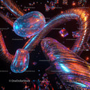Futuristic Neon Abstract with Glowing Iridescent Shapes