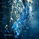 Shimmering Blue Abstract with Liquid Movement and Light