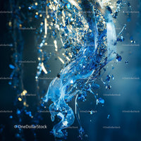 Shimmering Blue Abstract with Liquid Movement and Light