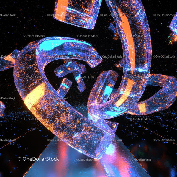 Futuristic Neon Abstract with Glowing Shapes