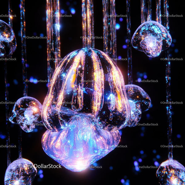Glowing Abstract Glass Sculptures with Vivid Light Effects