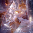 Futuristic Abstract Design with Glossy Reflective Surfaces