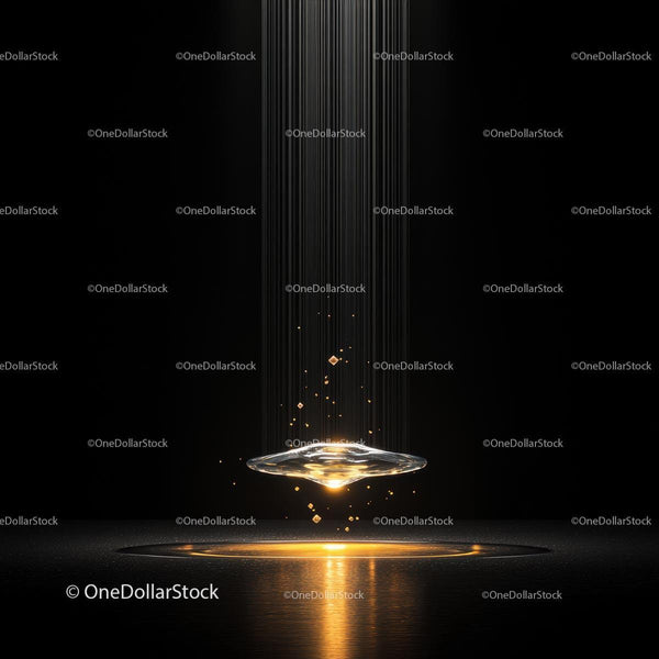 Futuristic Floating Object Under Golden Light