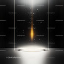 Futuristic Light Beam in a Dark Minimalist Room