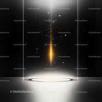 Futuristic Light Beam in a Dark Minimalist Room