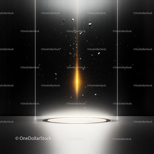 Futuristic Light Beam in a Dark Minimalist Room