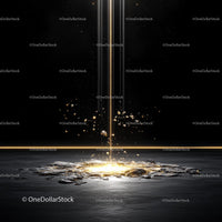 Golden Light Burst on Black Background