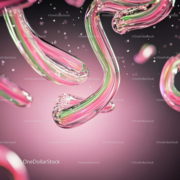 Colorful Abstract Glass Spiral with Pink and Green Hues