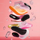 Abstract Floating Shapes in Vibrant Pink and Orange